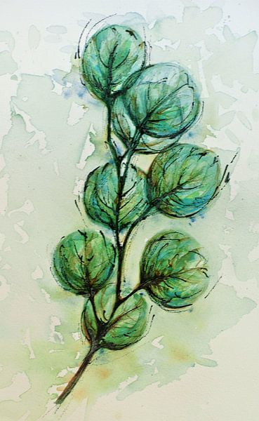 Judas medal 2.  Hand-painted watercolour. by Ineke de Rijk