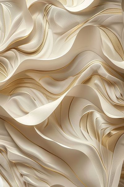 Golden dreams with flowing lines and gold accents by Digitale Schilderijen