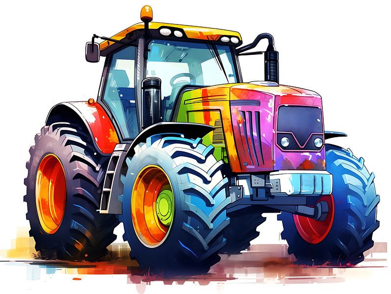 Colourful Tractor by PixelPrestige