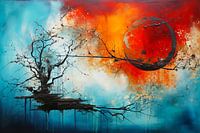 Abstraktes Gemälde eines Baumes
