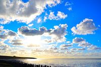 Nuages à Moddergat, vue sur la mer des Wadden.