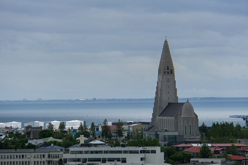 Iceland - Hallgrimskirkja Church in Reykjavik City from above by adventure-photos
