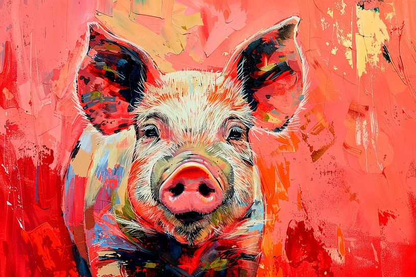 Porträt eines Schweins von Richards Fine Art