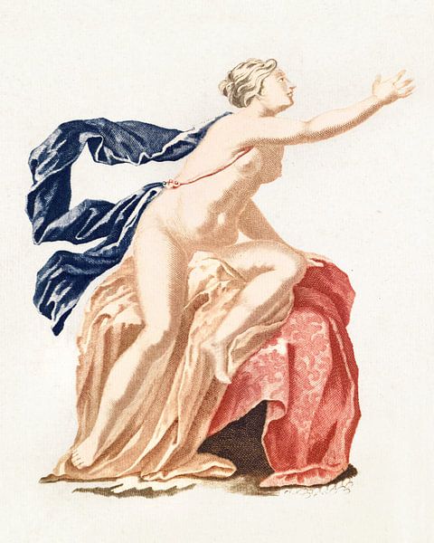 Coquelicot et personnage féminin nu (1688 - 1698) par Atelier Liesjes