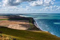 Coastal landscape near Escalles - views over sea and fields