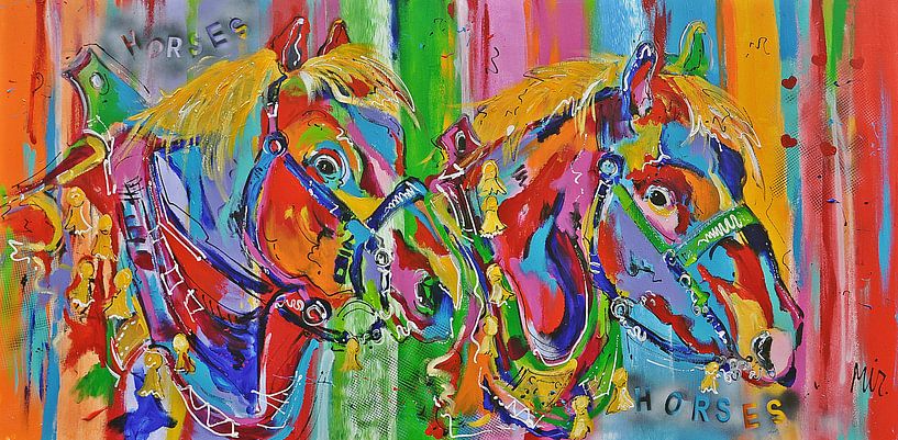 Verwonderend Schilderijen Paarden Trekpaarden van Kunstenares Mir Mirthe NW-45