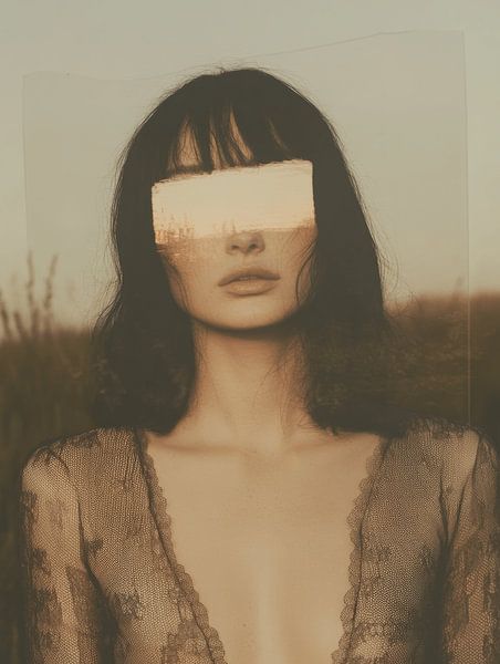 Modern and abstract portrait, polaroid style by Carla Van Iersel