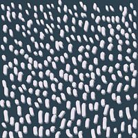 Tableau acrylique abstrait bleu pigeon - points blancs | Art minimal moderne