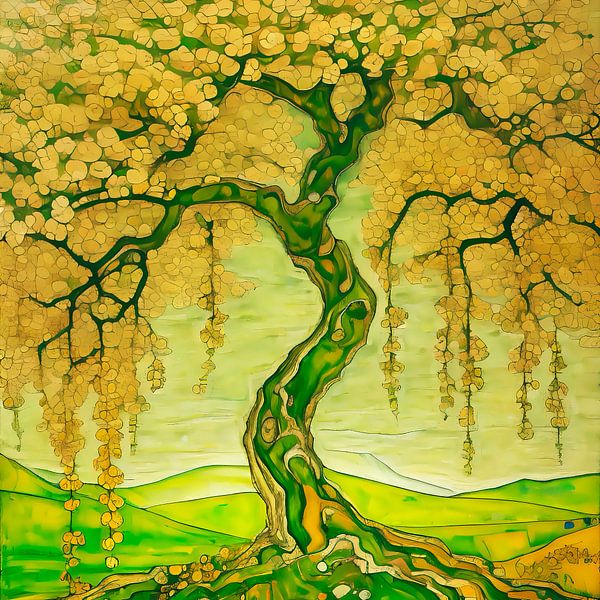 Sérénité gracieuse - Une narration artistique en nuances vertes par Zebra404 - Art Parts