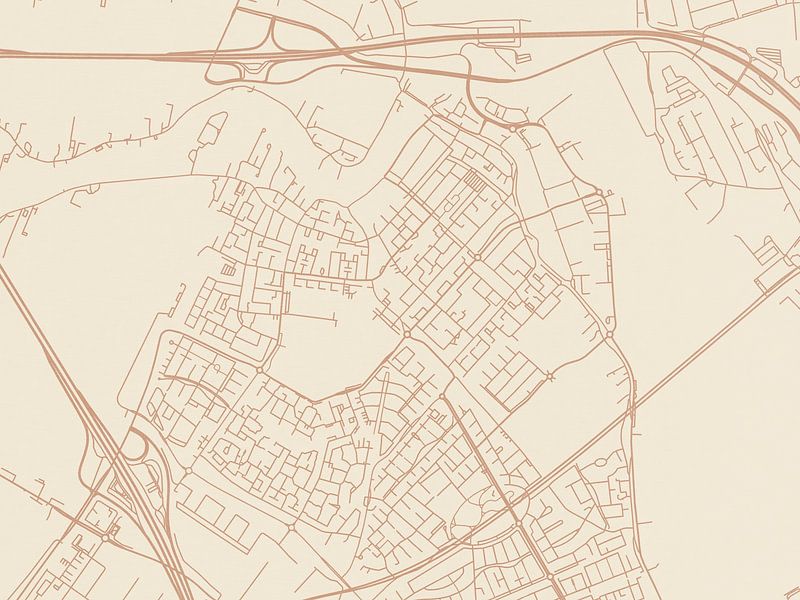 Carte de Hendrik-Ido-Ambacht au style Terracotta par De Kaartenwinkel