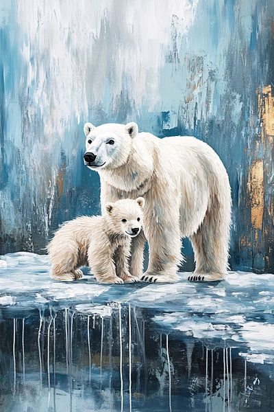 Polar bears in polar landscape art by Imperial Art House