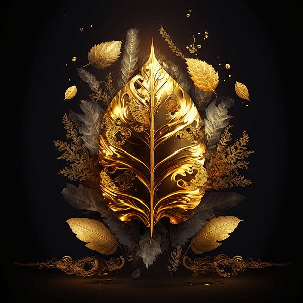 Luxurious Gold and Anthracite Tree Top by Surreal Media