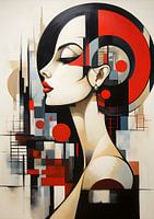 Frau im Konstruktivismus Stil