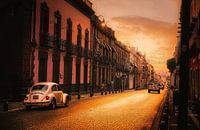 VW Beetle dans les rues de Puebla