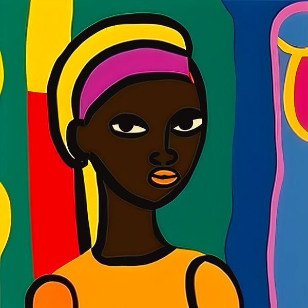 Collage Illustration 1: African girl with headscarf by All Africa
