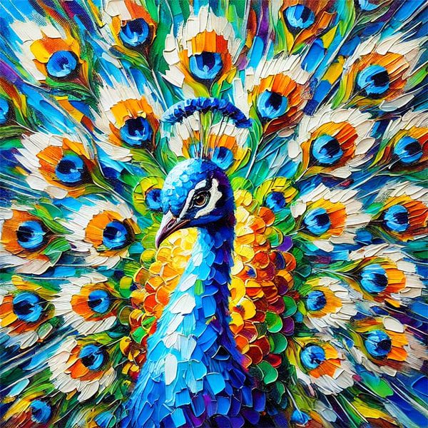 Majestätischer Pfau-  digital Acrylic von Eric Nagel