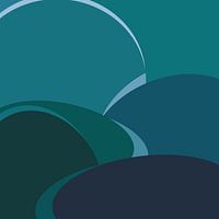 Blue Expression - Illustration numérique en bleu, turquoise et vert, faisant partie d'une série de couleurs abstraites