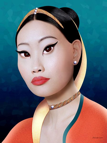 Asiatischer Reichtum (Gold) von Ton van Hummel (Alias HUVANTO)