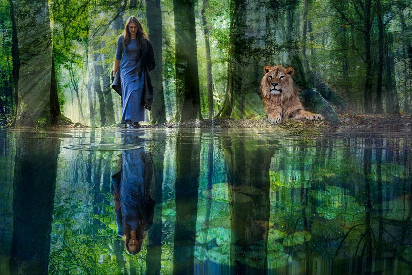 Beautiful young woman in her fairy tale world by Laura van der Burgt