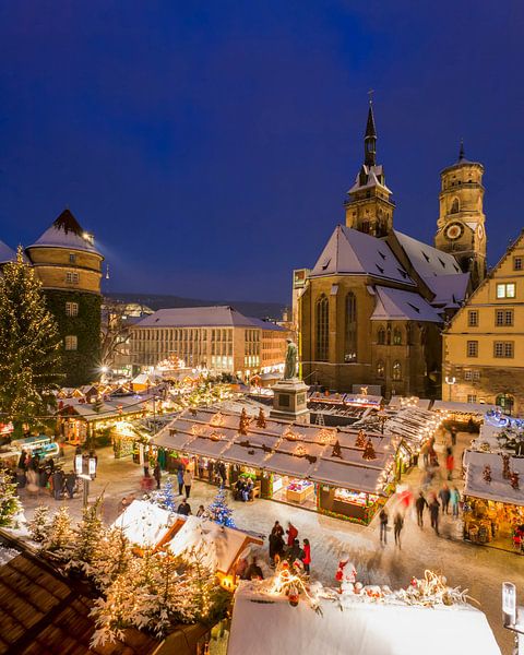 Marché de Noël sur la Schillerplatz à Stuttgart par Werner Dieterich