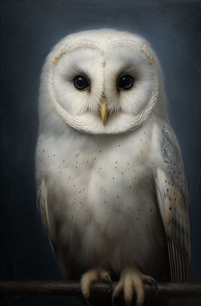White Owl in Dreamy Twilight by Brigitta Meijer