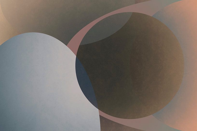 Lune Méditation Moderne Abstrait Arc Géométrique Organique par Mad Dog Art