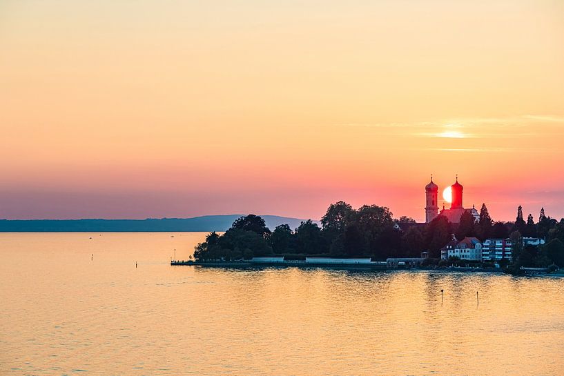 Friedrichshafen on Lake Constance at sunset by Werner Dieterich