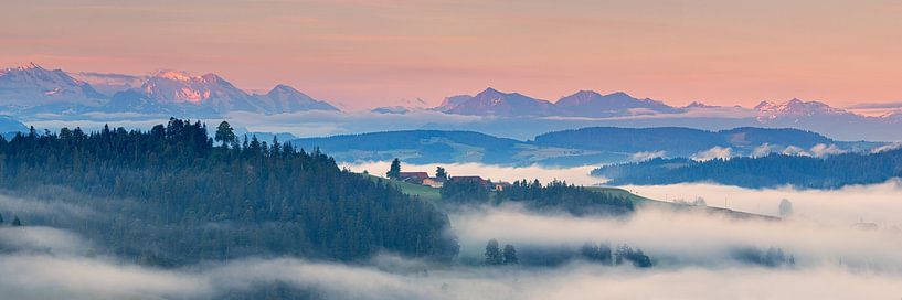Panorama and sunrise in Emmental, Switzerland by Henk Meijer Photography