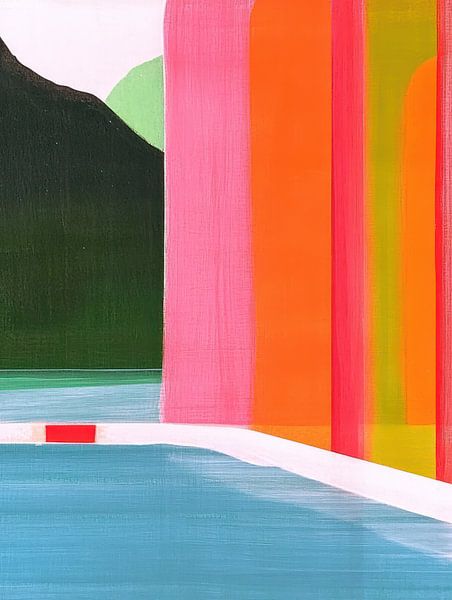 Géométrie au bord de la piscine par Franka Poulain