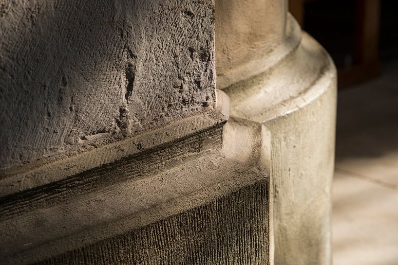 Stone pillar foot in Gothic church  by Tonko Oosterink