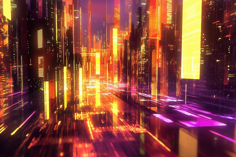 Konzeptuelles Panorama einer Stadtsilhouette von Ariadna de Raadt-Goldberg