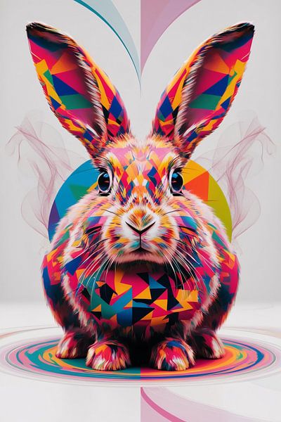 Abstract en kleurrijk konijn ontwerp van Art & Soul Creations