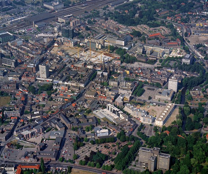 1990: Historisches Luftbild der Stadt Eindhoven von Frans Rombout