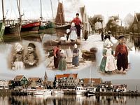 Collage oud en nieuw Volendam