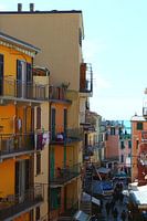 Belle rue avec des maisons colorées à Manarola, Cinque Terre, Italie