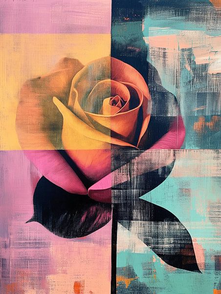 Roos Abstract van PixelMint.