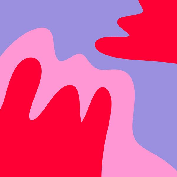 Formes modernes abstraites rose, violet, rouge par Angela Minca