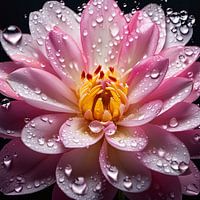 Beautiful Pink Dahlia with Water Drops - Nature in Detail