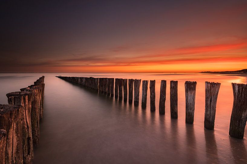 Sonnenuntergang in Zoutelande von Damien Franscoise
