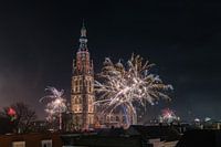 Fireworks at the Grote Kerk of Breda
