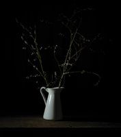 Un pot de fleurs vintage très simple en émail avec des chatons