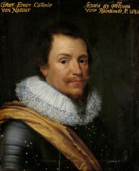 Porträt von Ernst Kasimir I., Graf von Nassau-Dietz, Michiel Jansz van Mierevelt von Meisterhafte Meister