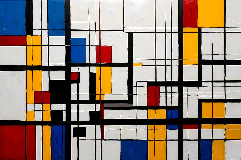 Abstraktes geometrisches Kunstwerk mit Primärfarben von Art & Soul Creations