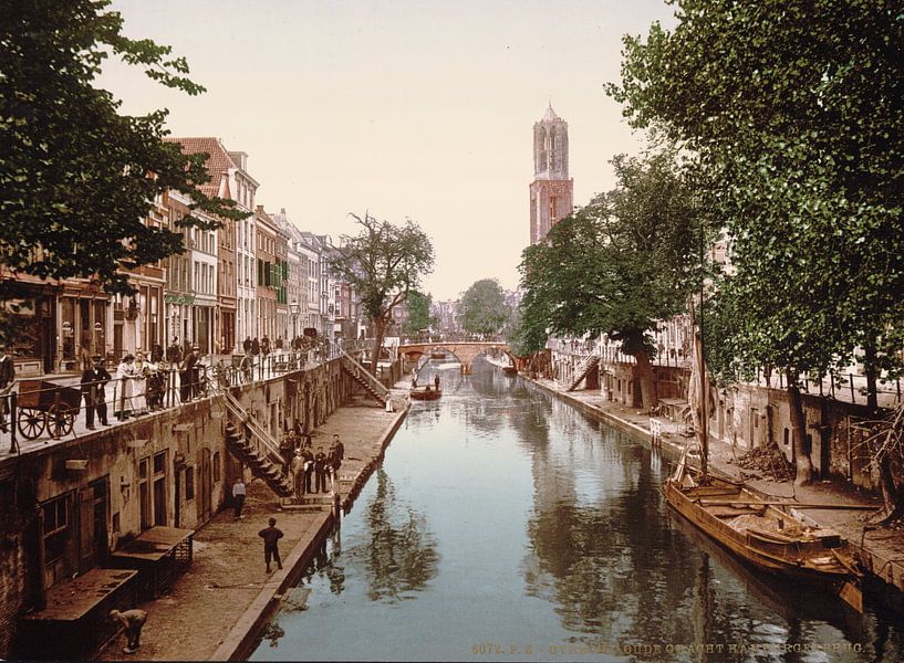 The Oude Gracht Hamburgerbrug, Utrecht by Vintage Afbeeldingen