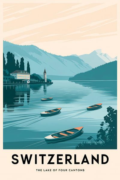 Affiche de voyage vintage de la Suisse par Poster Art Shop