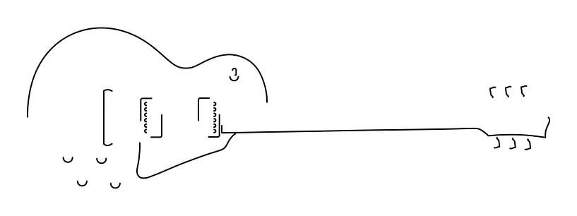Gitarren-Silhouette (Les Paul-Stil) von Drawn by Johan