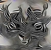 Antlers-Zebra, serie Faces Zwart/wit