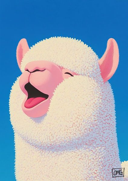 Lachendes Lama | Episches Gähn-Abenteuer von OMG Art