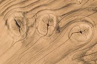 wooden plank with knots and annual rings in natural wood