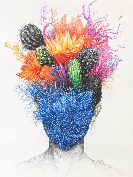cactus flower head by Franka Poulain